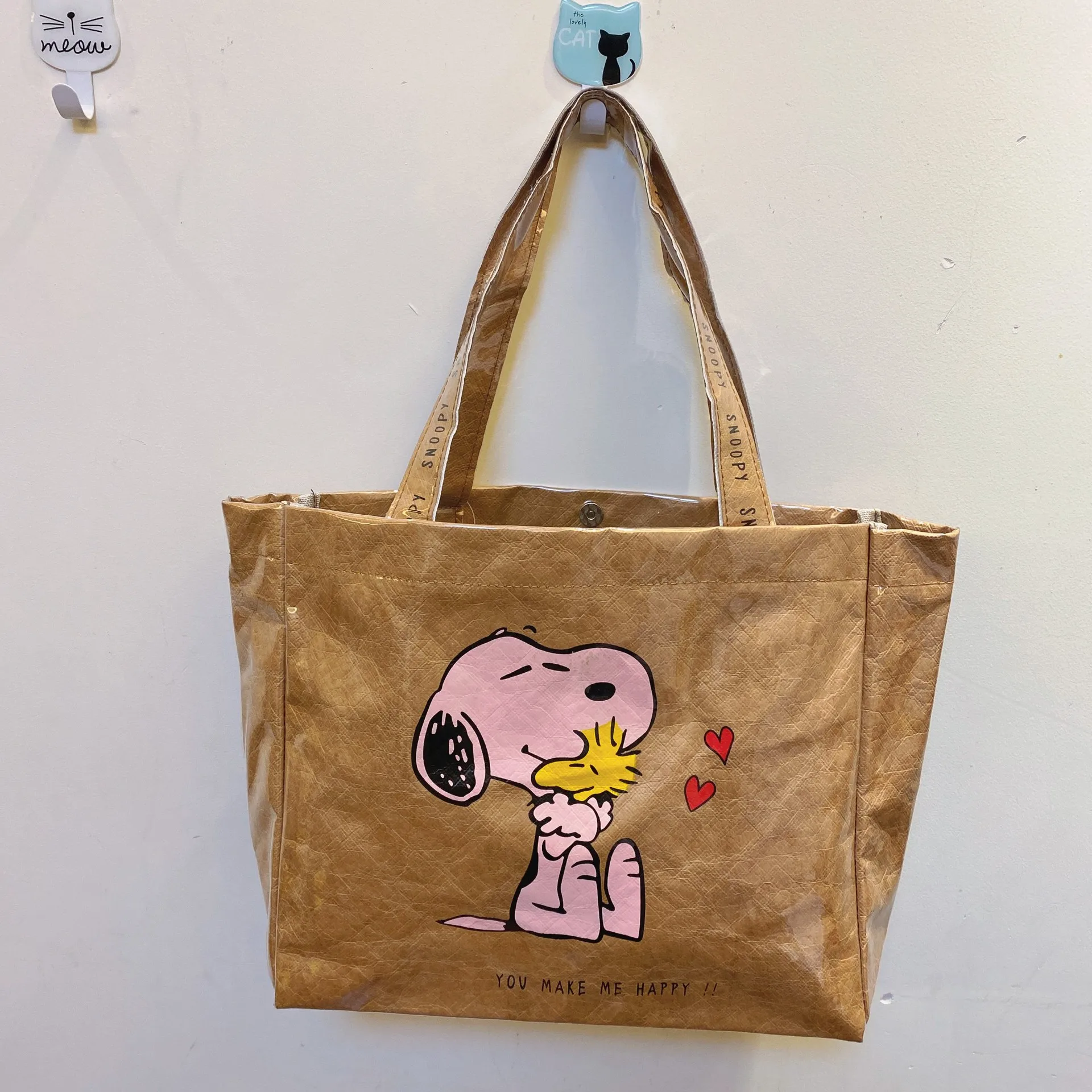 Customize Bio Bags Biodegradable Pvc Coated Dupont Tyvek Paper Handbag Fabric 1443r Tyvek Tote Shoulder Shopping Bag