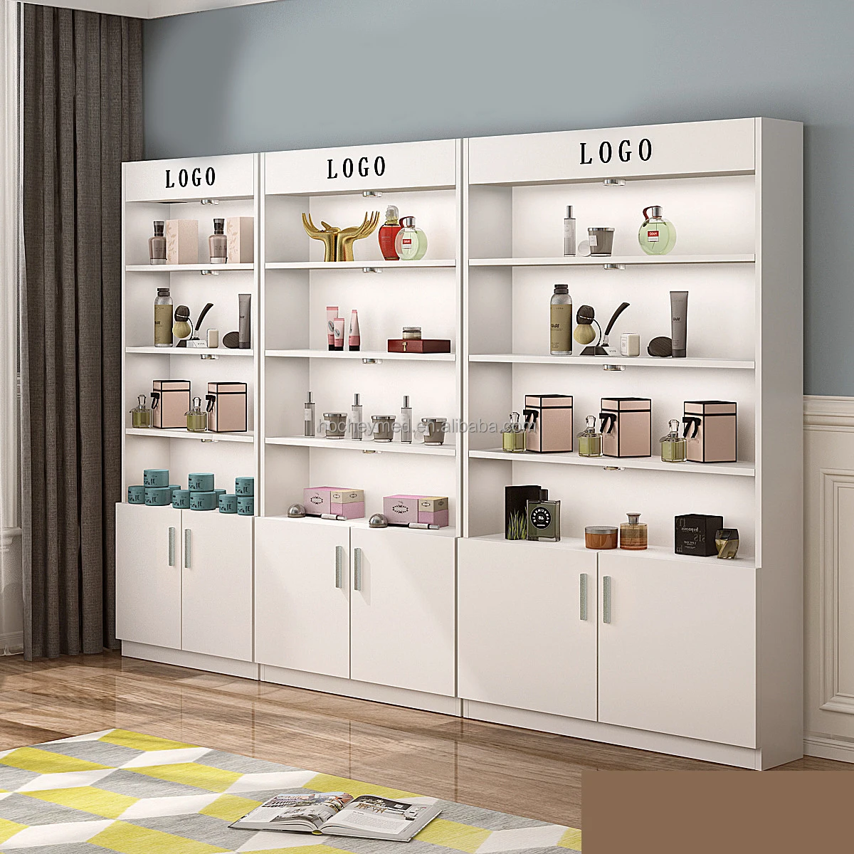 Retail Cosmetic Display Stand Beauty Products Shop Shelf Display