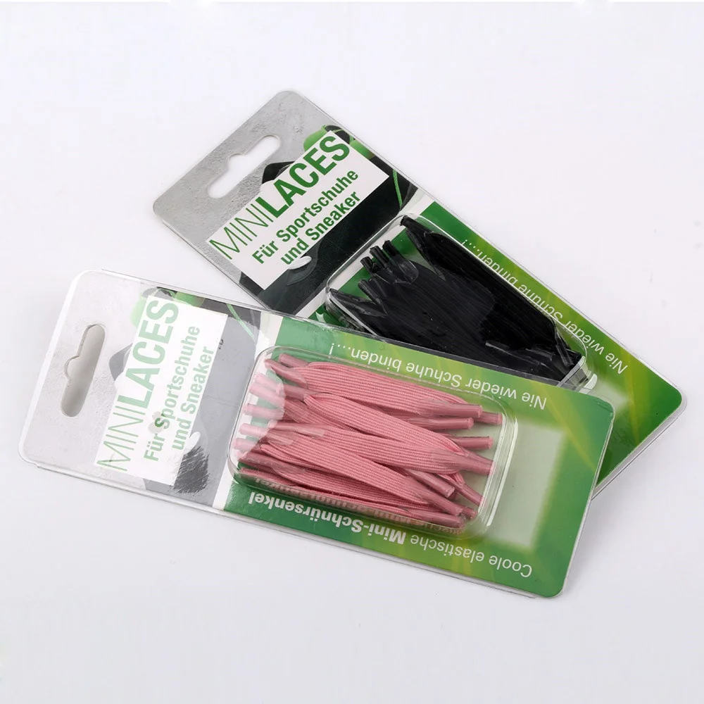 High Quality Custom Packaging Mini Elastic No Tieshoelaces Stretch Elastic Shoe Laces with Customized Packaging