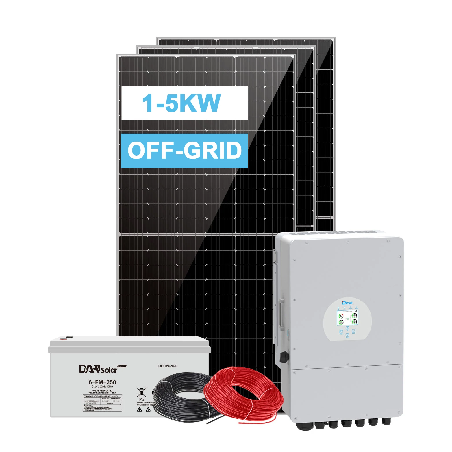 DAH 1kw 3kw 5kw 10kw solar system home off grid with battery backup