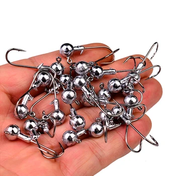 Cheery Wholesale Natural Color Jig Head Hooks 1g-20g Soft Lure Round Ball Clamps Carp Fishing Hooks – Soft Lure – view 2