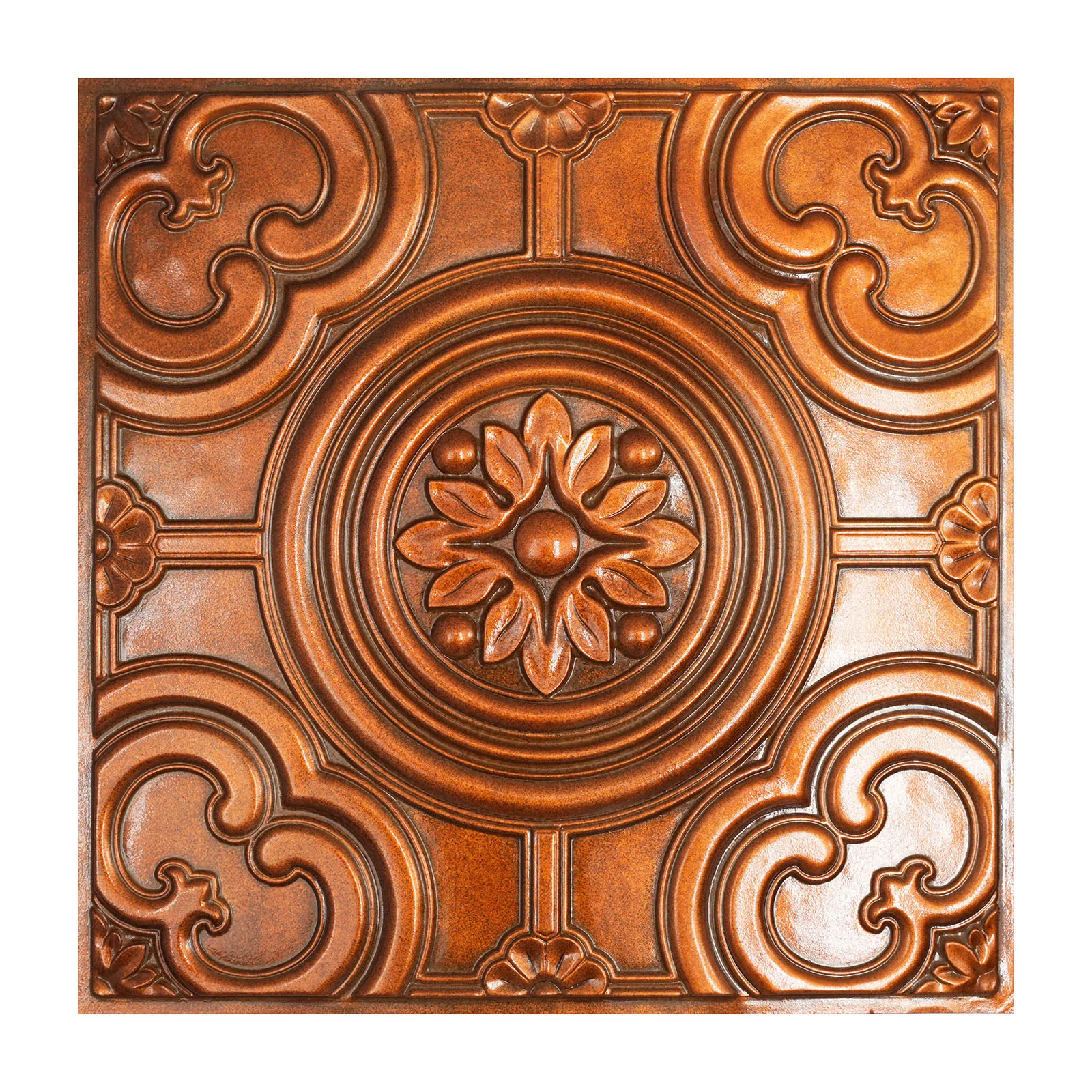 Faux tin tile distressing interior roof Ceil panels Decorative tin wall tile 3D embossed wall panels PL50 archaic copper