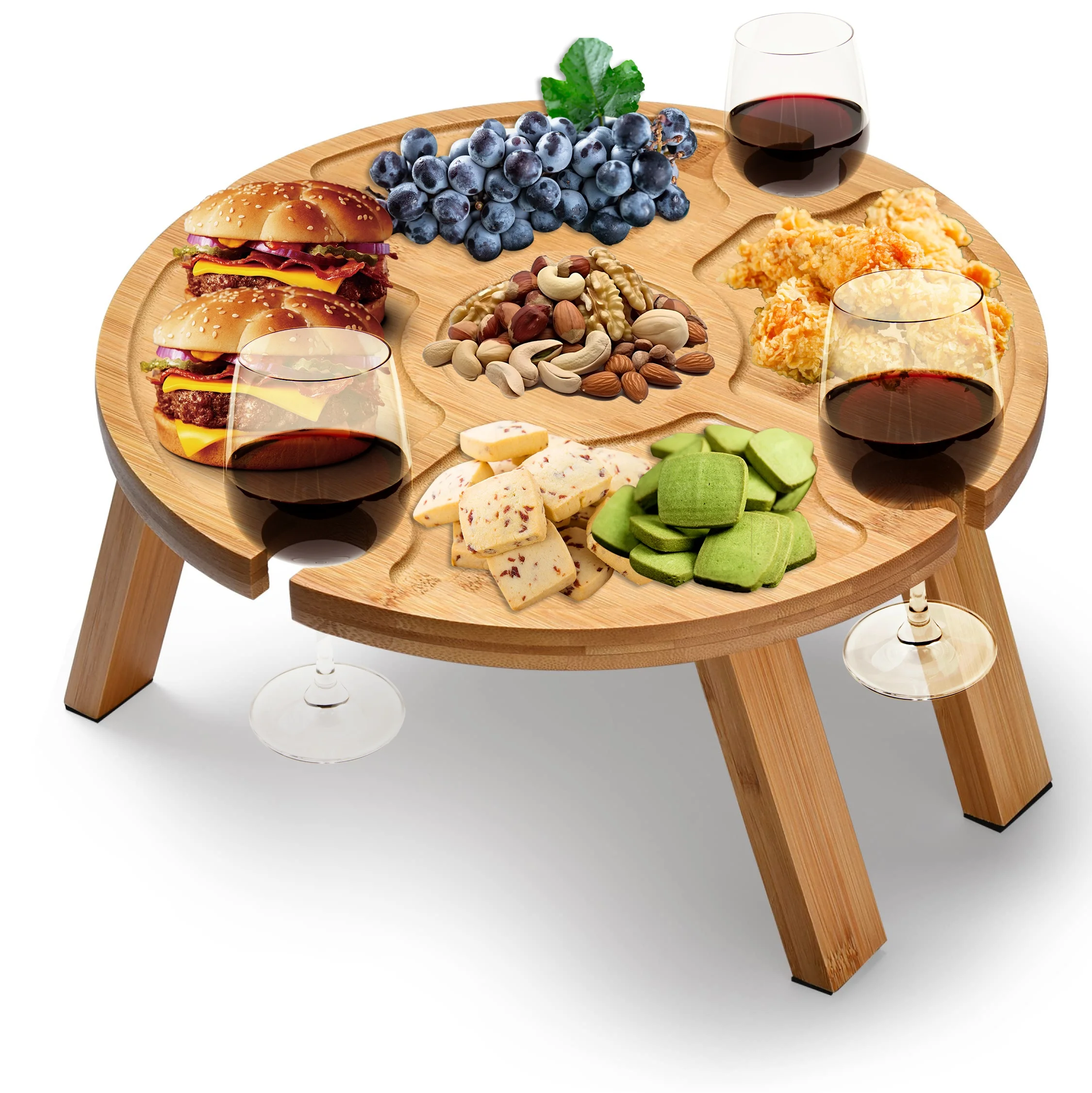 Outdoor Food Serving Tray Camping Foldable Portable Small Picnic Table