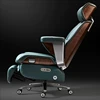 Electric wooden back - green cowhide
