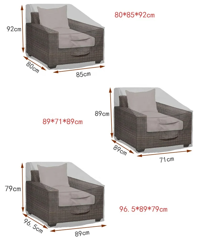 Водонепроницаемый пылезащитный Индивидуальный размер 600D Оксфордский Чехол Прочный чехол для стула патио Чехол для мебели