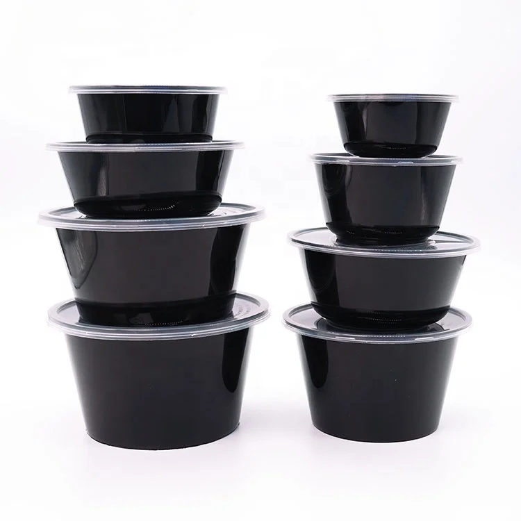 Round High Quality togo Food Container Packing Disposable Plastic Packing Box with Lid Microwavable Food Storage Box
