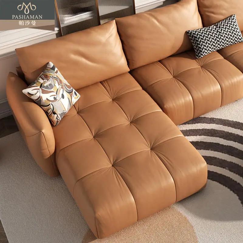 Wholesale Genuine Leather l Shape Sofa Furniture Modern Design Sofa ...
