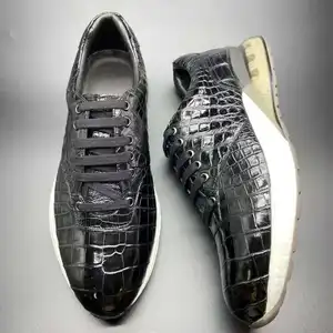 Alligator Skin New Arrival Fashion Sneakers Genuine Crocodile Leather Shoes Men Lace-up High Quality Party Casual Shoes Men