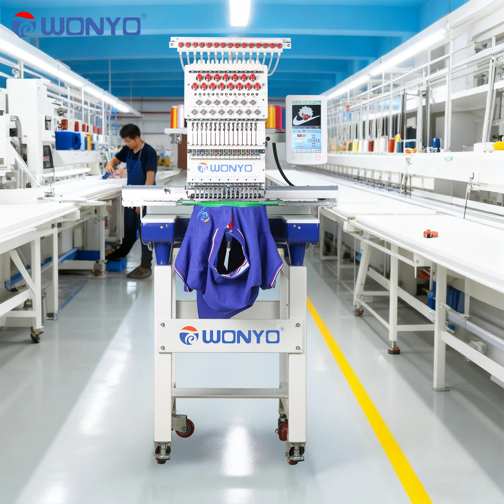 Yuemei a Single Head Embroidery Machine That Can Embroidery Hats and T Shirts