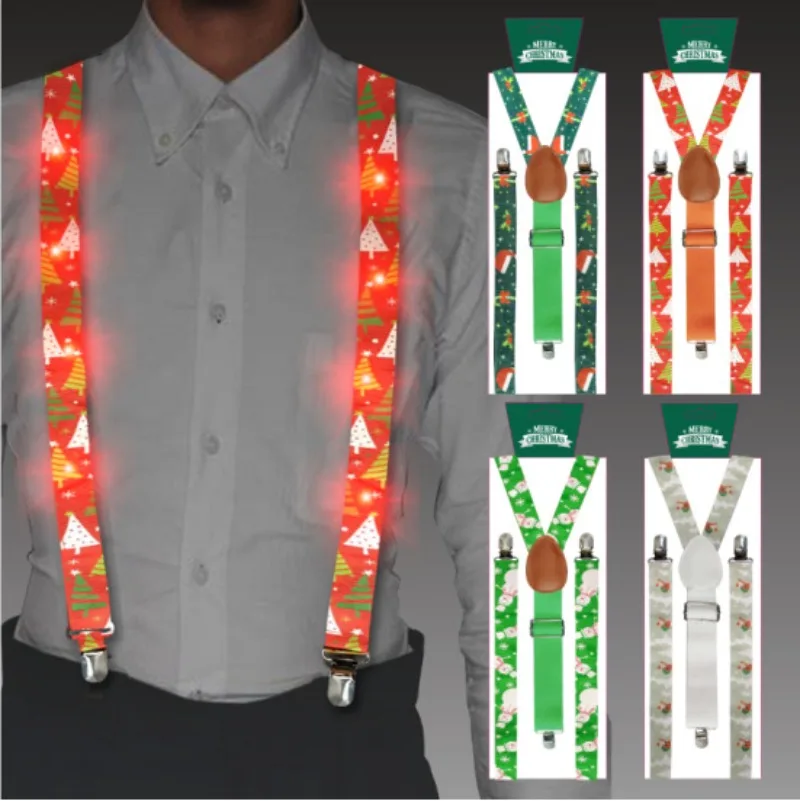 LED Christmas Suspenders Blinking Lights for Festive Fun