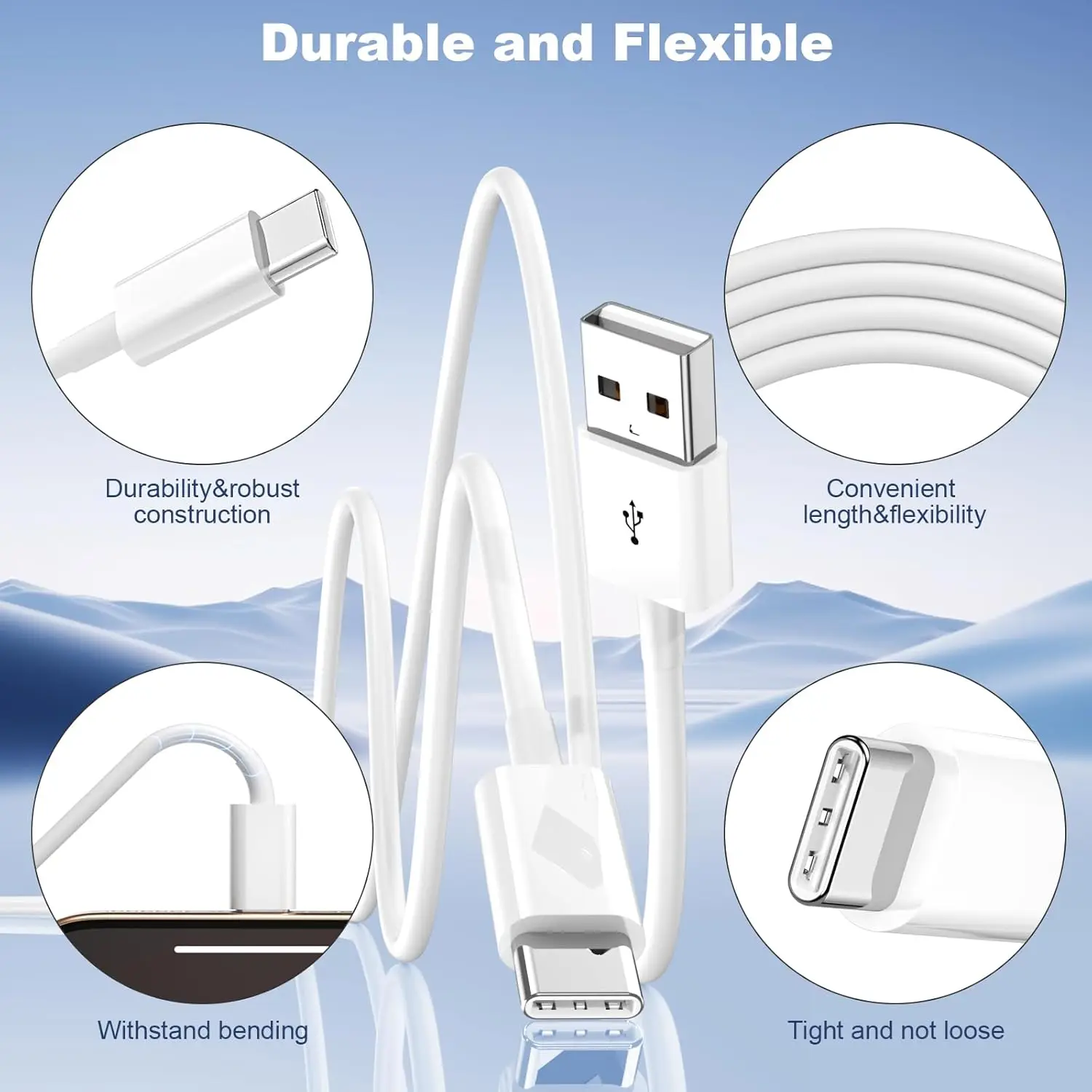 Factory Wholesale PD Fast Charging Type C USB Charger Cable 1m Smart Mobile Phone Data Cable iPhone Android Compatible