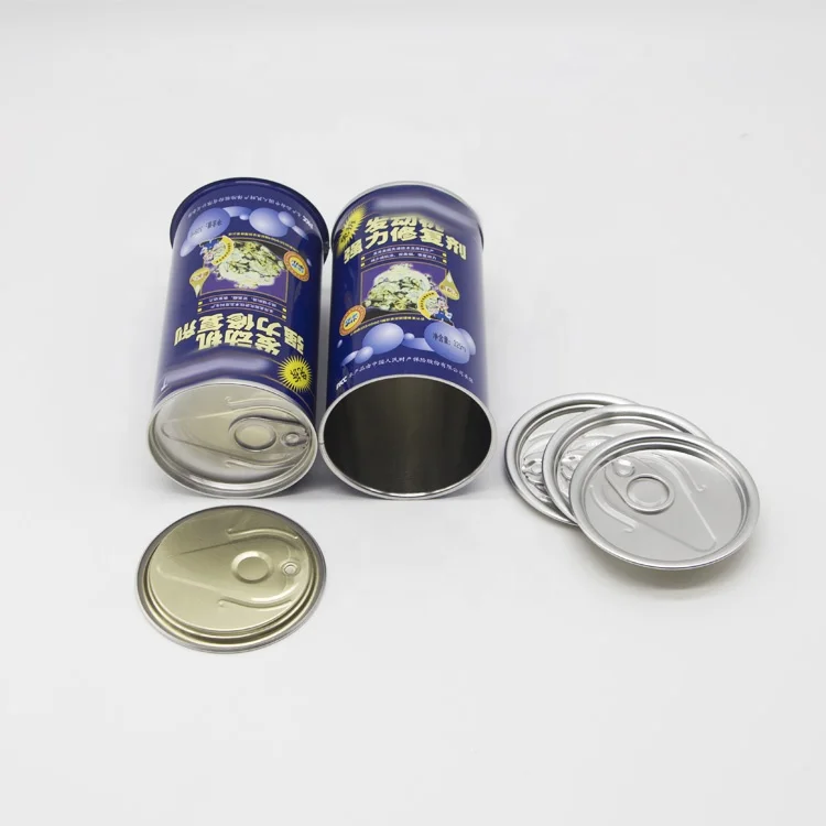 Engine oil round tin easy open cap  can with snap lids,ring-pull lids