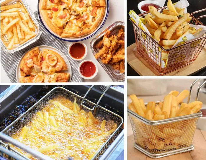 Горячая Распродажа, глубокая квадратная мини-корзина для картофеля фри из нержавеющей стали