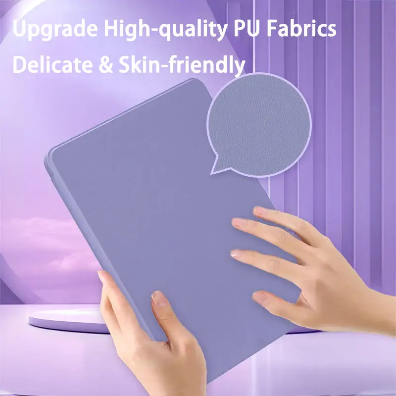 product customizable 360 degree rotating three fold acrylic and plastic made with pu by business type for ipad 11 generation table case-3