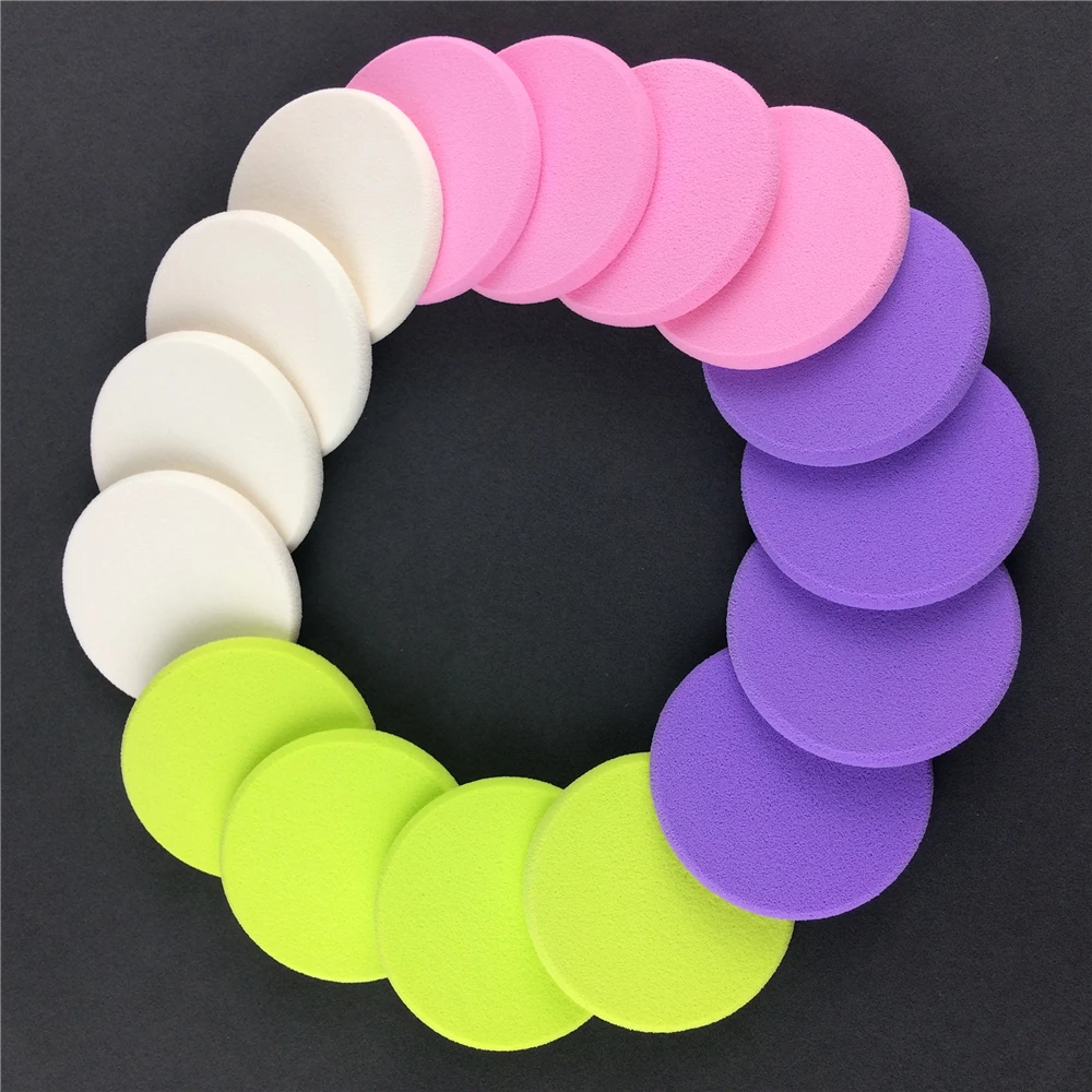 Colorful Disposable Round Foundation Custom Flat Makeup Sponge 2022