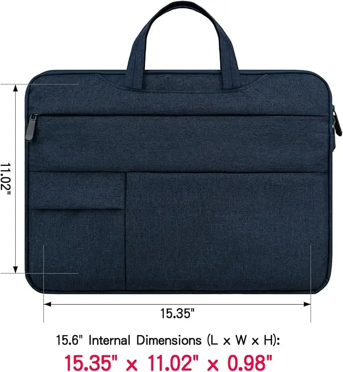 product 156 inch notebook computer chromebook briefcase with handle multiple pocket protective padded polyester waterproof carrying bag-34