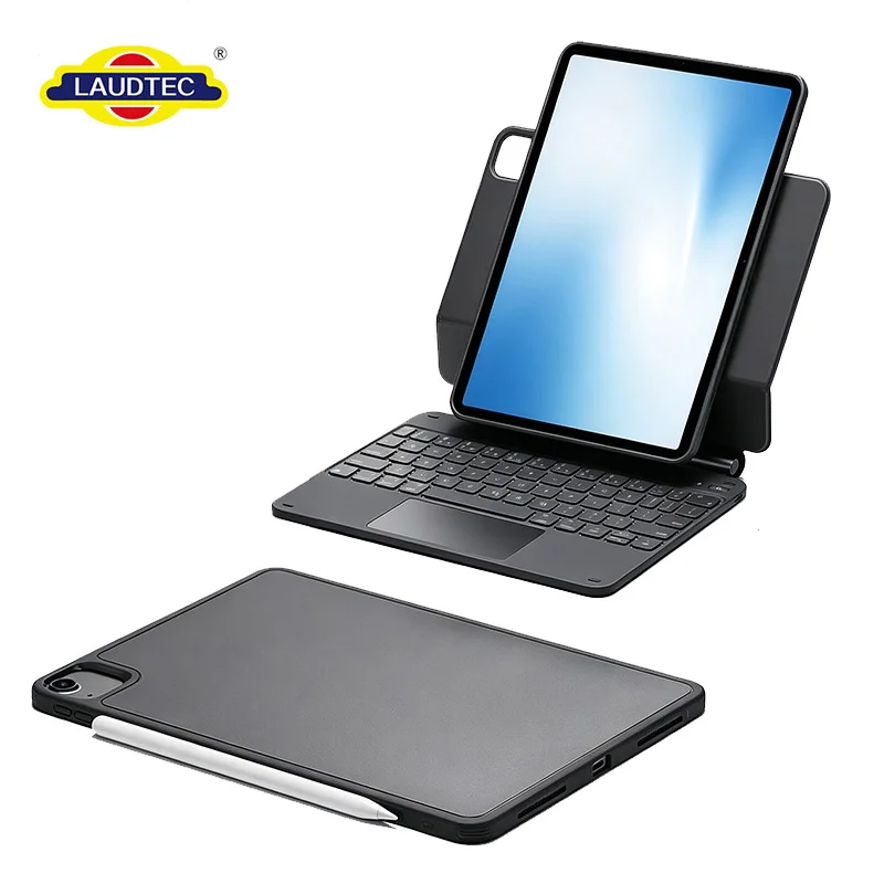 Laudtec Magnetic Detachable iPad Keyboard Case Multi Angle Stand Slim Lightweight Tablet Cover Magic Keyboard for iPad 11 Inch