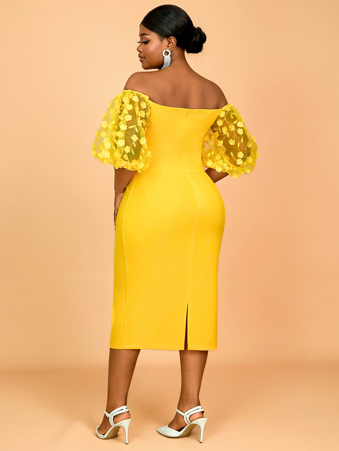 yellow dress midi sexy Women's Sexy Yellow Floral Camisole Waist-Cinching Fitted Dress, Fashionable Resort Dress