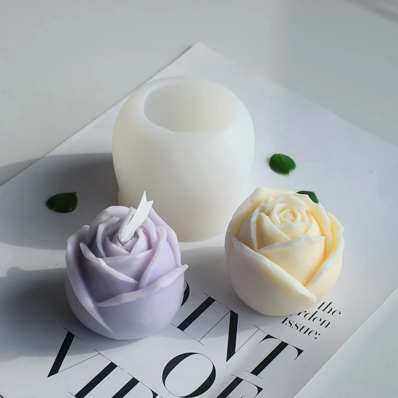 3D Flower Rose Silicone Mold Resin Mould DIY Plaster Decoration Peony  Silicone Candle Molds