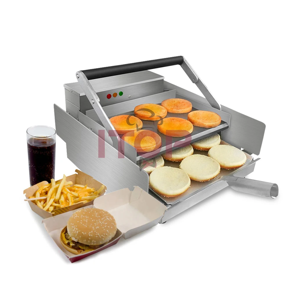 Commercial Electric Burger Bun Toaster Machine 220V-240V/50Hz-60Hz Multi  Function burner Breakfast Toaster