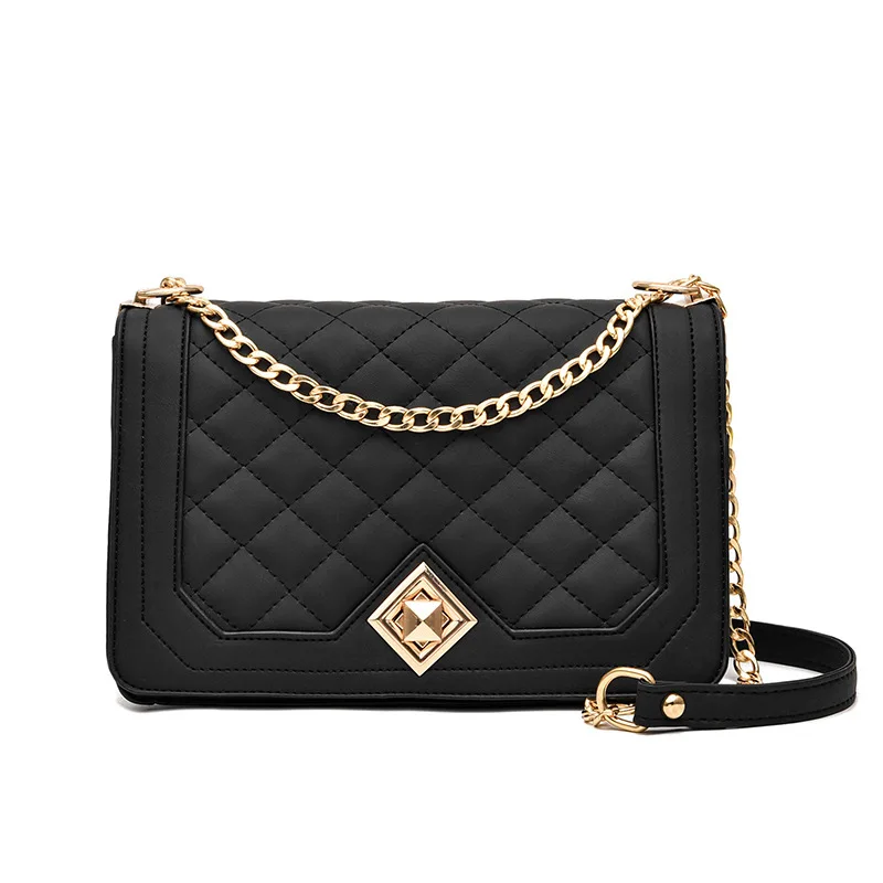 Tancuzo Crossbody Bags for Women Small Handbags PU Leather Shoulder Bag  Ladies Quilted Purse Evening Bag,Black 