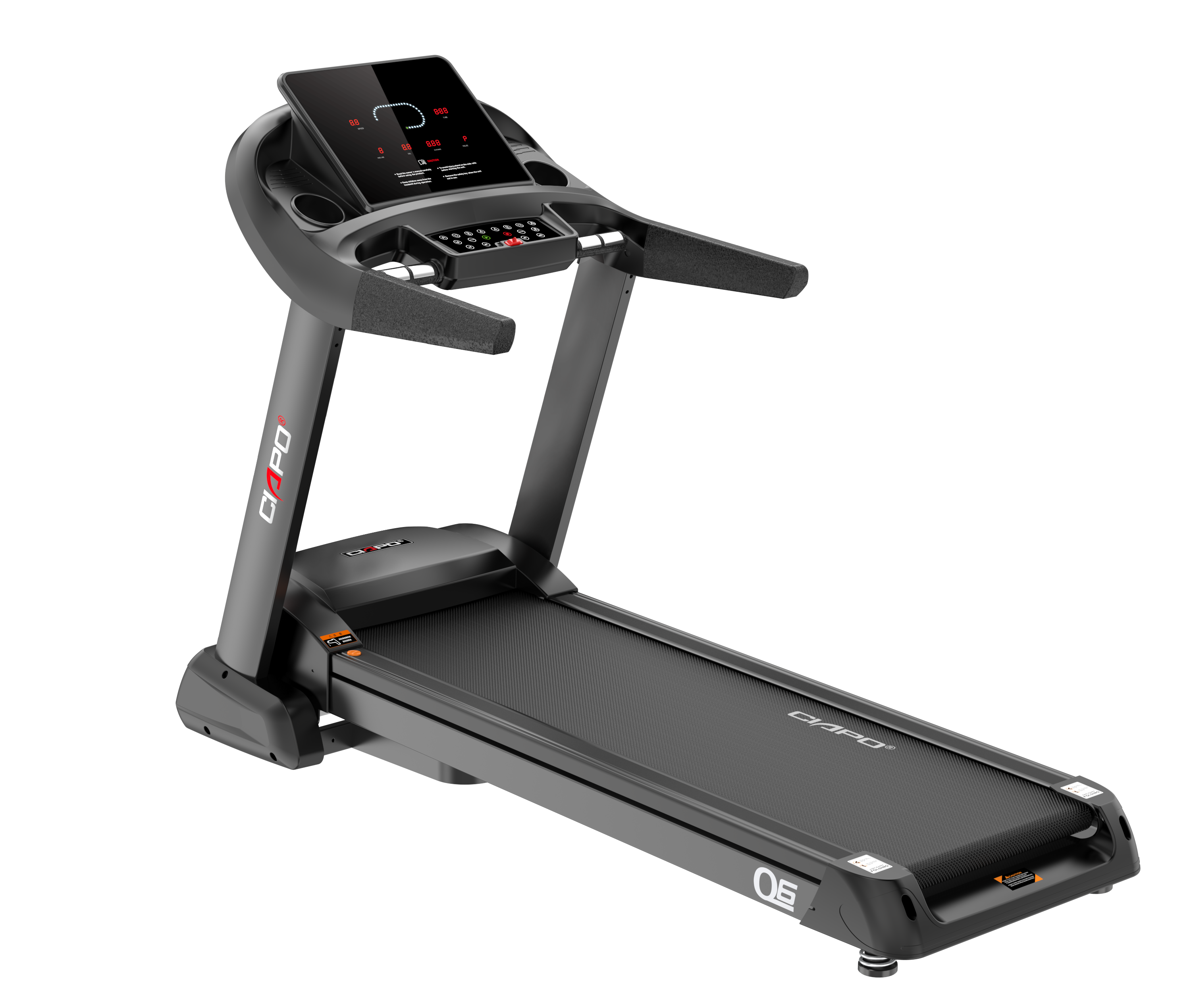 12 Preset Programs LED Screen Cup Holder and Wheels Easy to Assemble Treadmill Household Electric Treadmill