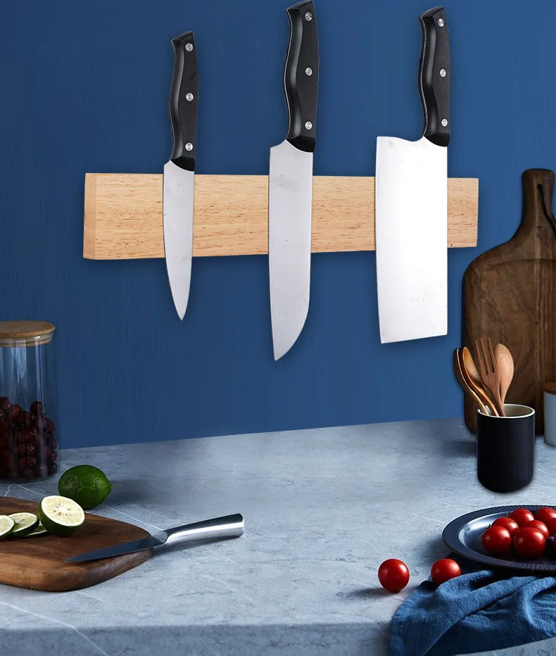 Universal Storage Rack Rubber Wood Bamboo Knife Block Kitchen