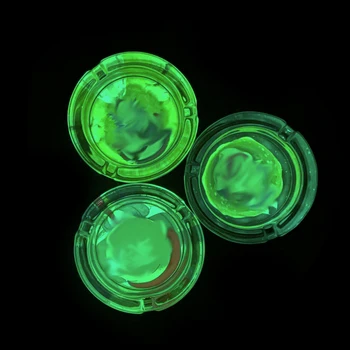 Custom logo cool round square cerative pocket night led cigarette weed smoking glow in the dark glass ashtray