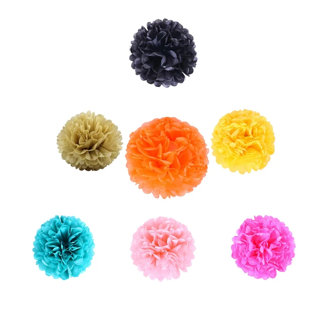 Multicolor tissue Pom Poms hanging decorative flower balls for wedding, holiday, and party decorations