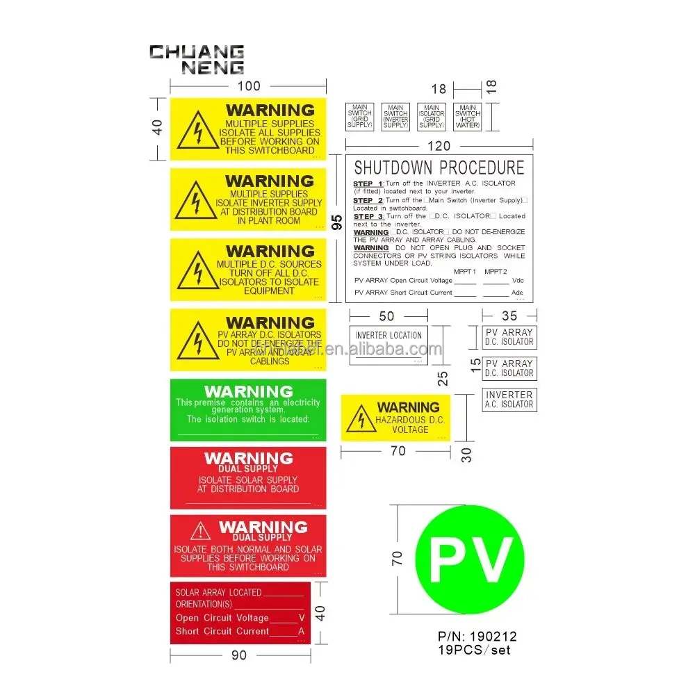 Custom Waterproof Solar Pv Inverter Label Sticker - Oem | Wholesale