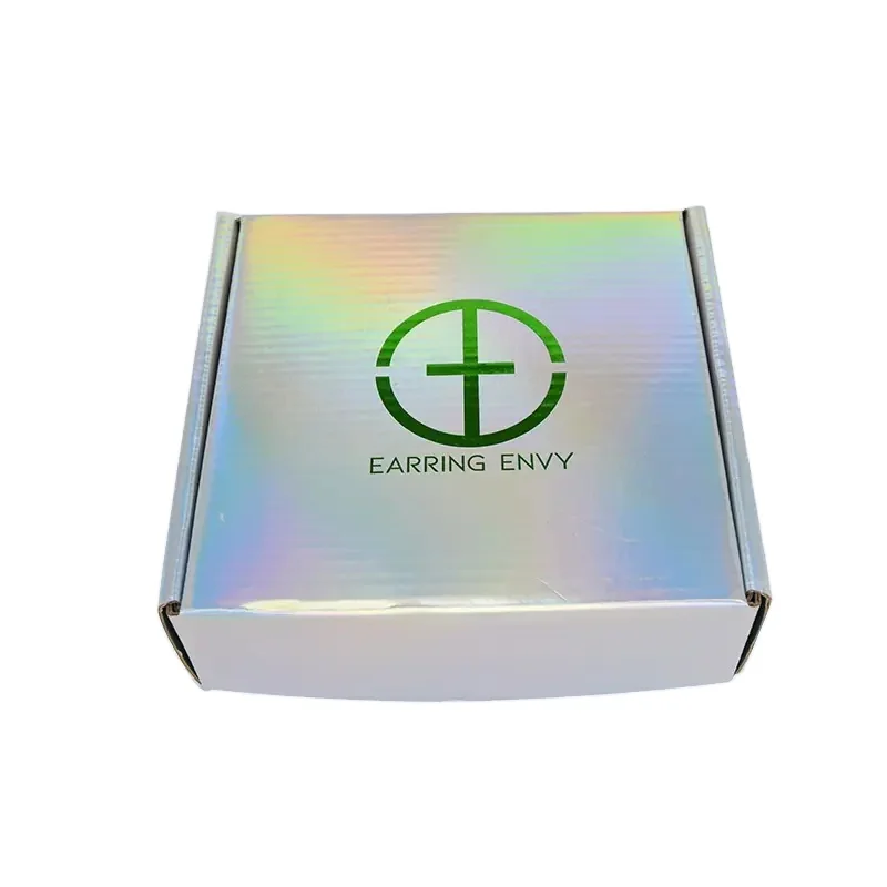 Factory Price Customized Logo Skincare Laser Sliver Packaging  Box Shipping Corrugated Mailer Cardboard Box factory