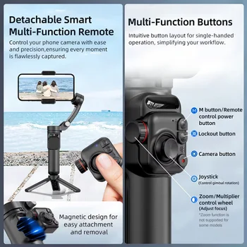 Intelligent M02 Three- Stabilizer with Multiple Tracking Modes Including Face Tracking for Mobile Phones and Video Cameras detail image