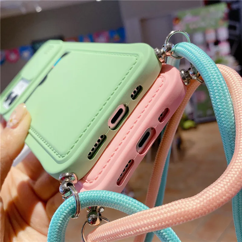 Laudtec Candy Crossbody Lanyard Carry Hang Strap Phone Case For iPhone 12 13 Pro Max Phone Case With Hand Body Strap Crossbody details