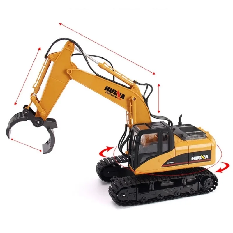 15 Channel Remote Control Crane, Proffesional Series, 1:14 Scale - 360°  Rotation of The Worktable RC Construction Toy Crane with Heavy Metal Hook