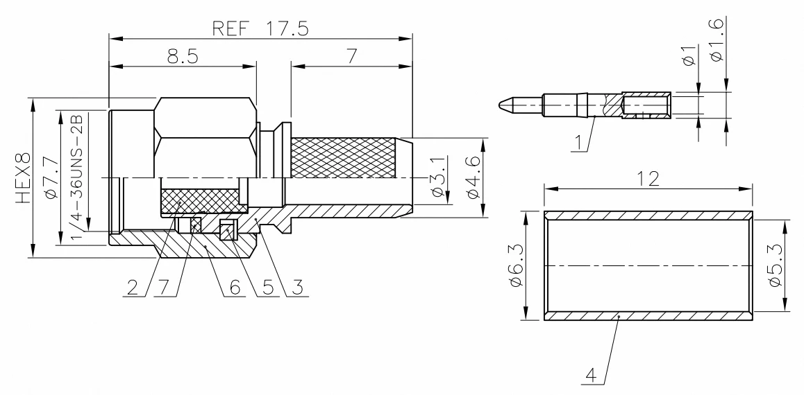 product factory sma c j3 connector rf sma male connector crimp rg58 cable-3
