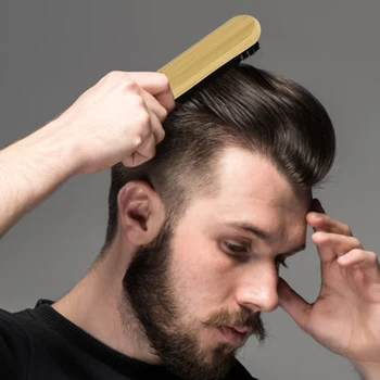 Beard Brush Men's Styling Combing Brush Clean Beautify Hair Combs for Long Handle Personalized Beard Brush