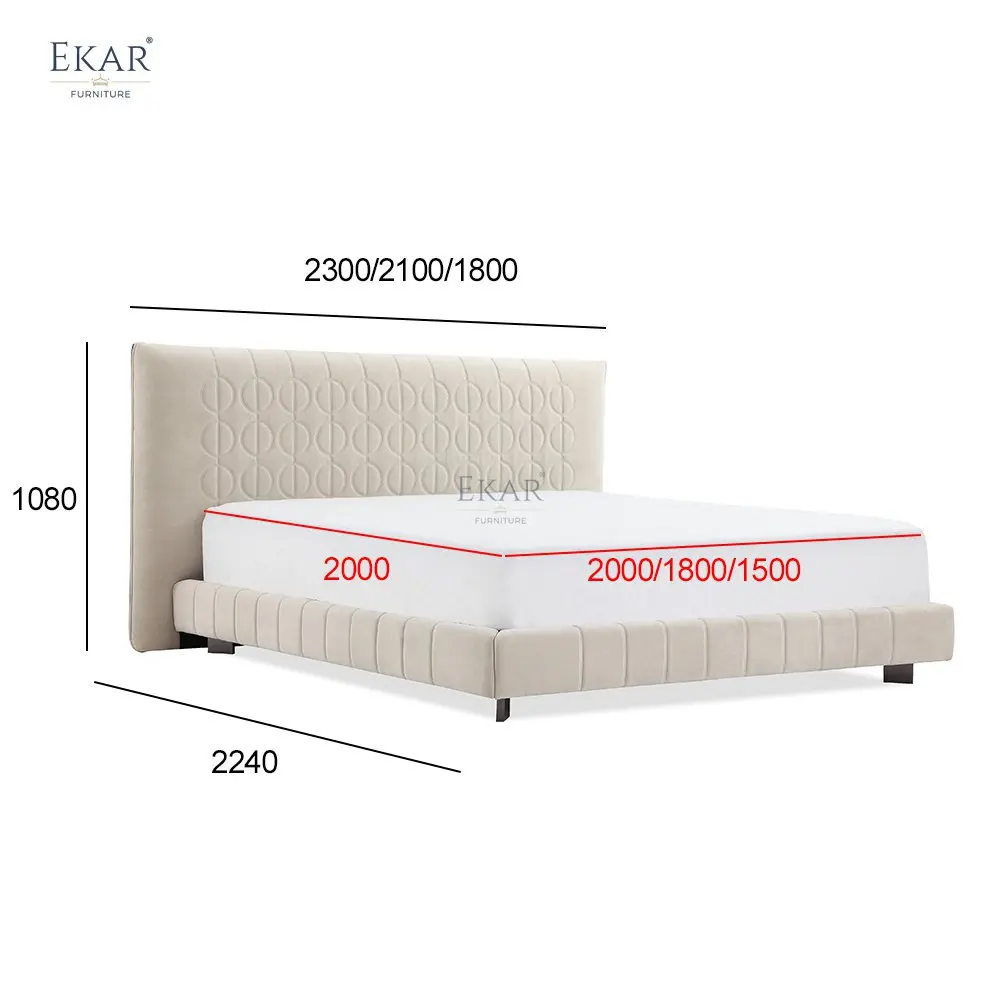 product combination wood and metal bed frame with high matte black legs   computer embroidered cotton bed-69