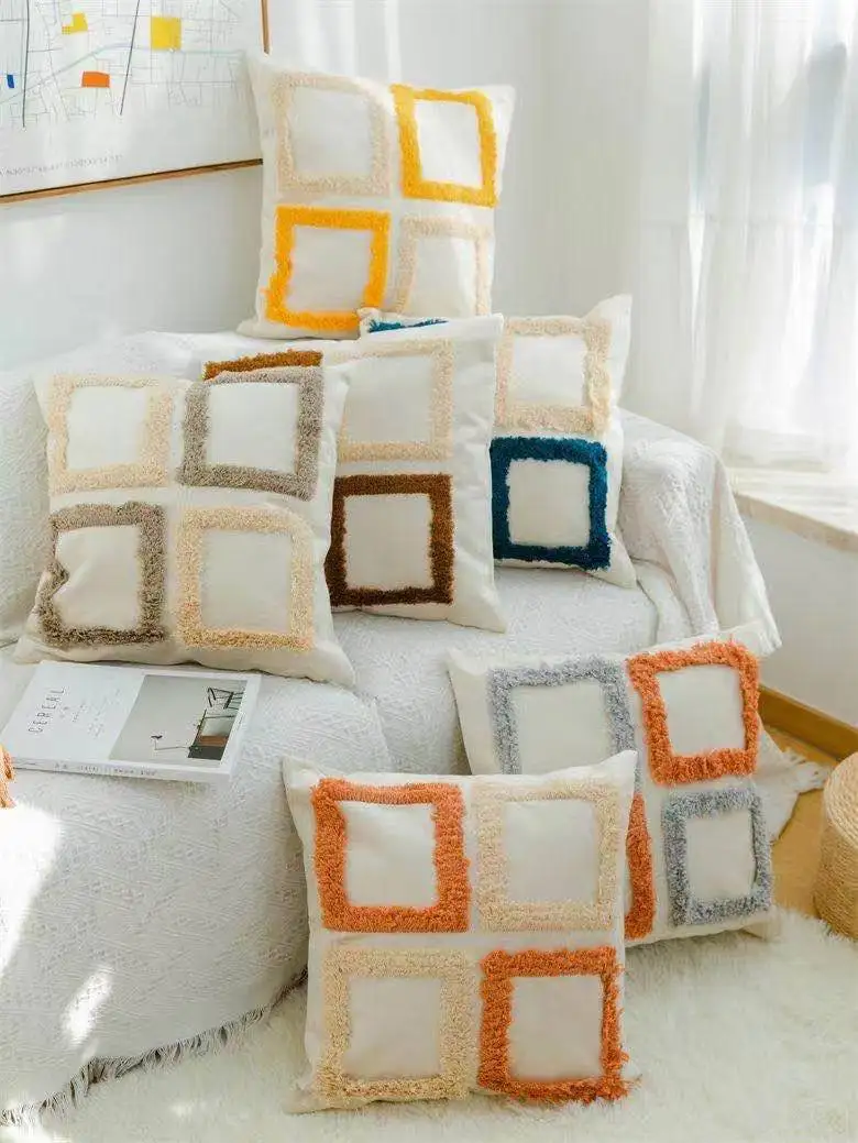 Professional Tufted Woven 45x45 Pillow Cover Boho Pillow Decorative