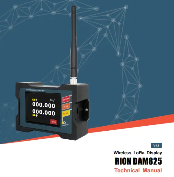 Dam825 Rion Wireless Lora Data Display Real Time Angle Display 200m 