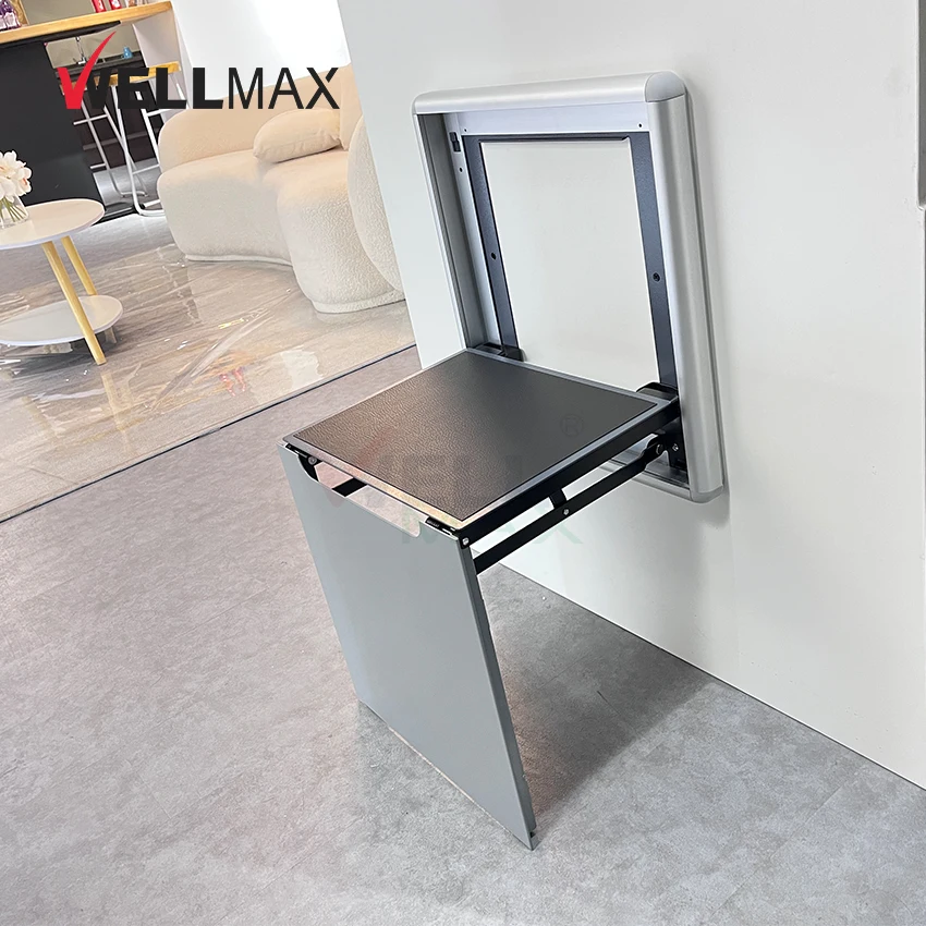 WELLMAX Wall Mounted Folding Chair Stool Hanging Invisible Porch Stool ...