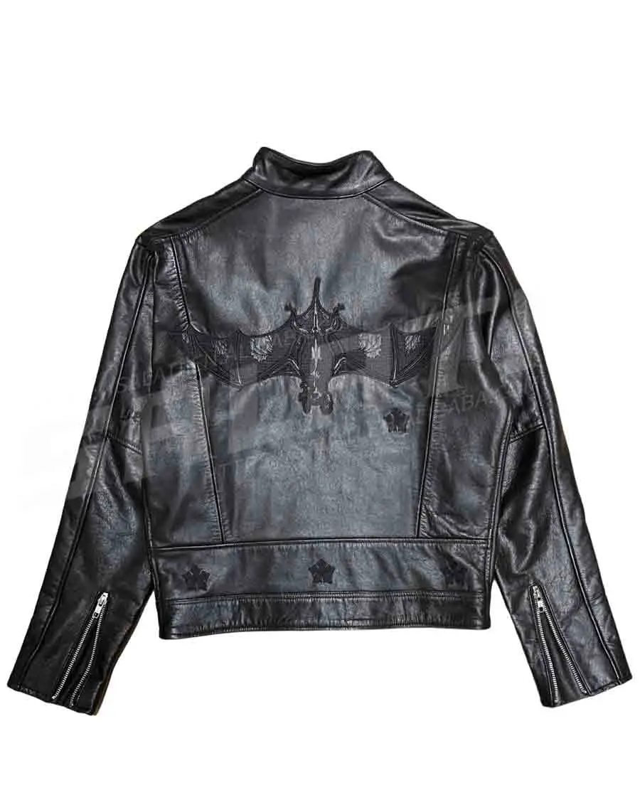 Custom Fashion Motorcycle Cropped Jacket Embroidery Print Zip up Streetwear Motorbike Leather Jacket Men gallery 5