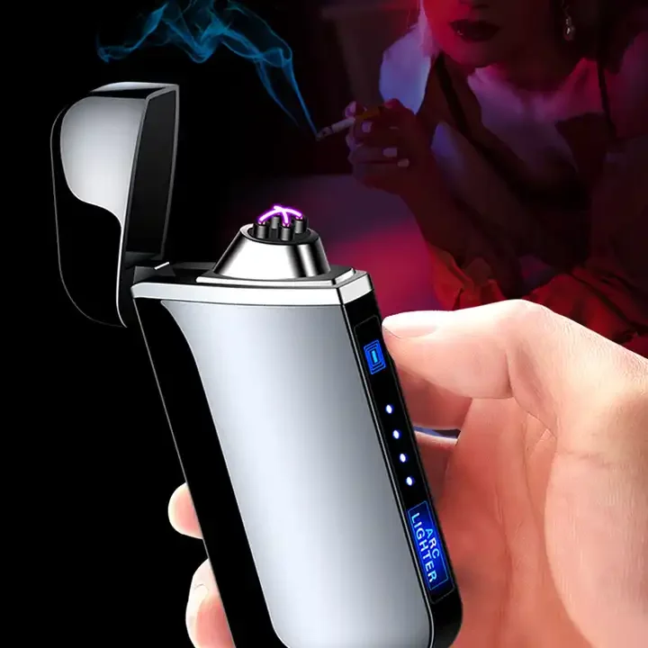 Smart Lighter Dual Arc Charging Lighter Luxe Touch Sensing Metal Wind ...