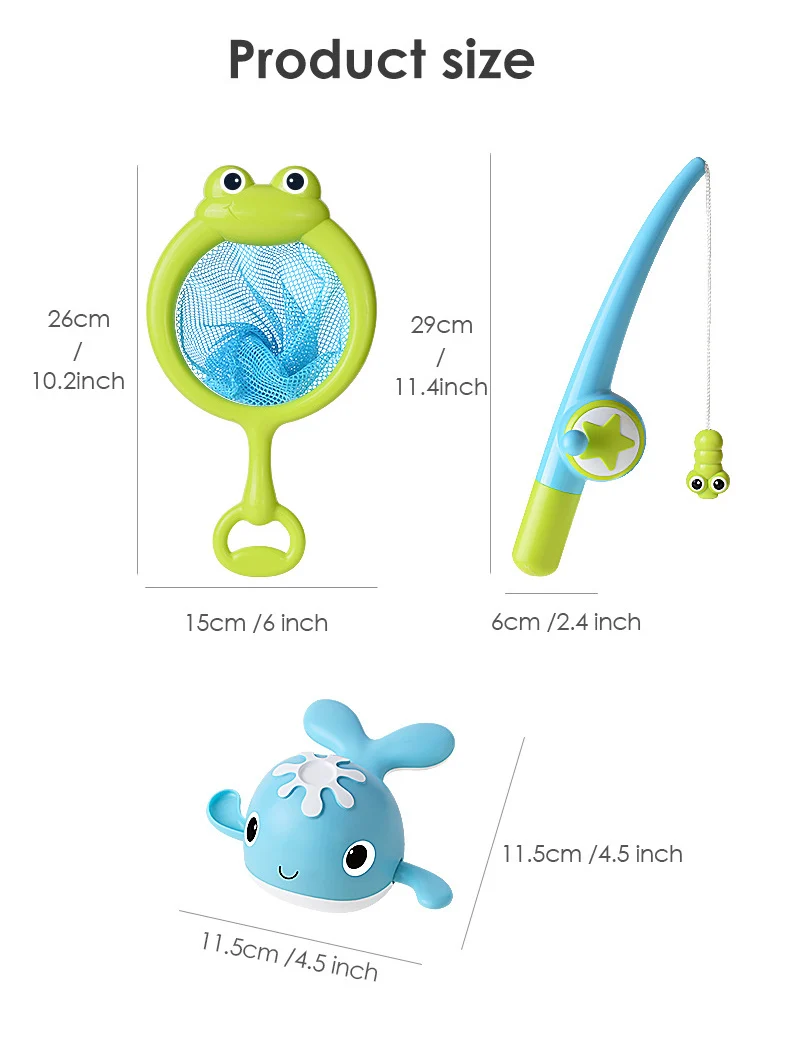 Babies Bath Time Fun Clockwork Swimming Whale Fishing Water