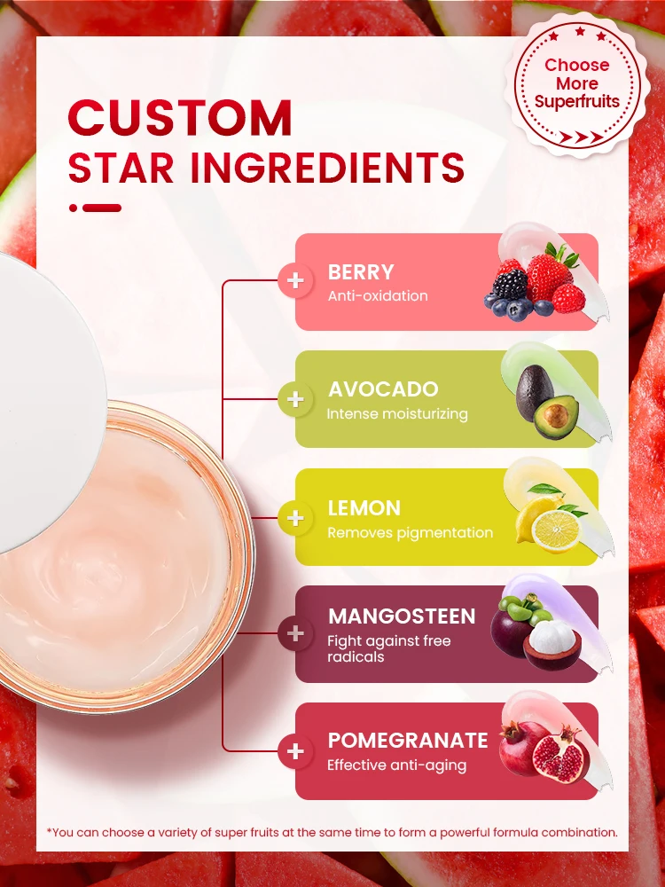 Customized Gel Jelly Watermelon Sleep Mask Ultra Hydrating Evening