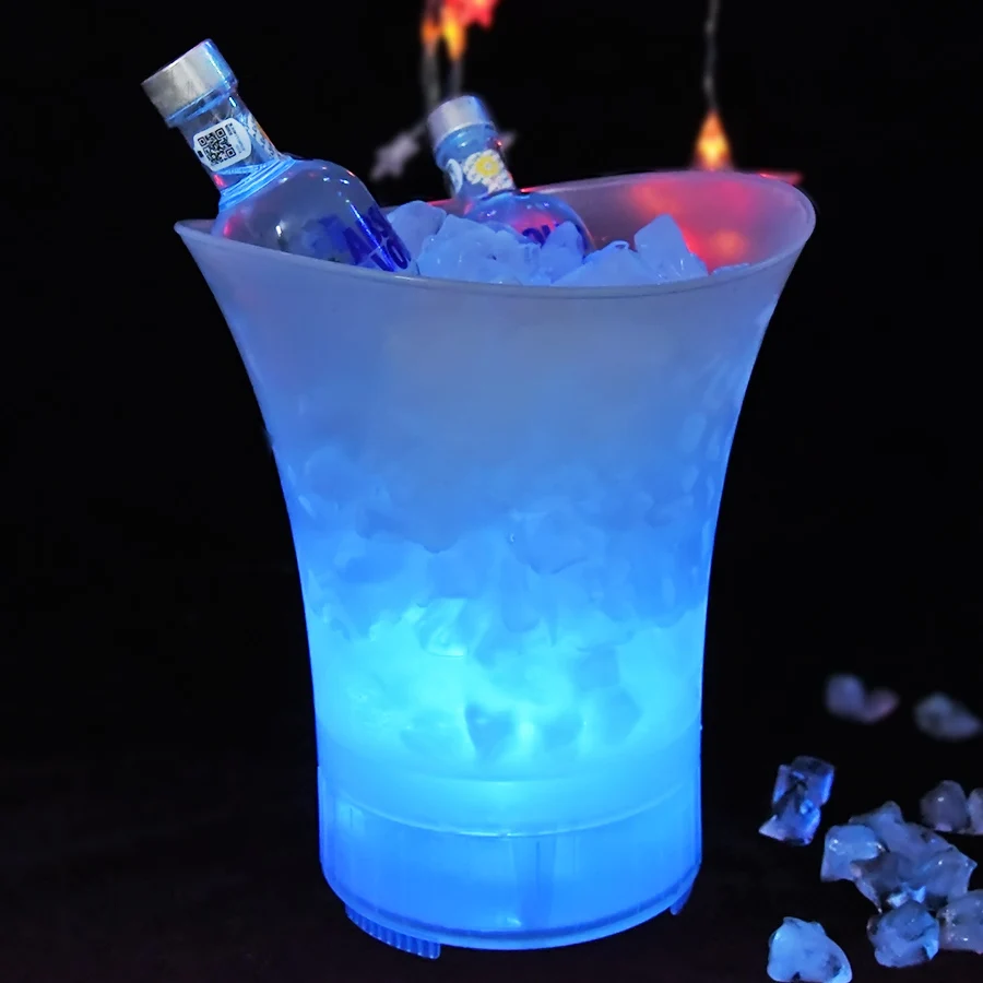 Factory Direct Selling 5L LED Speaker Ice Bucket Acrylic Plastic Beer Cooling Party Ice Bucket