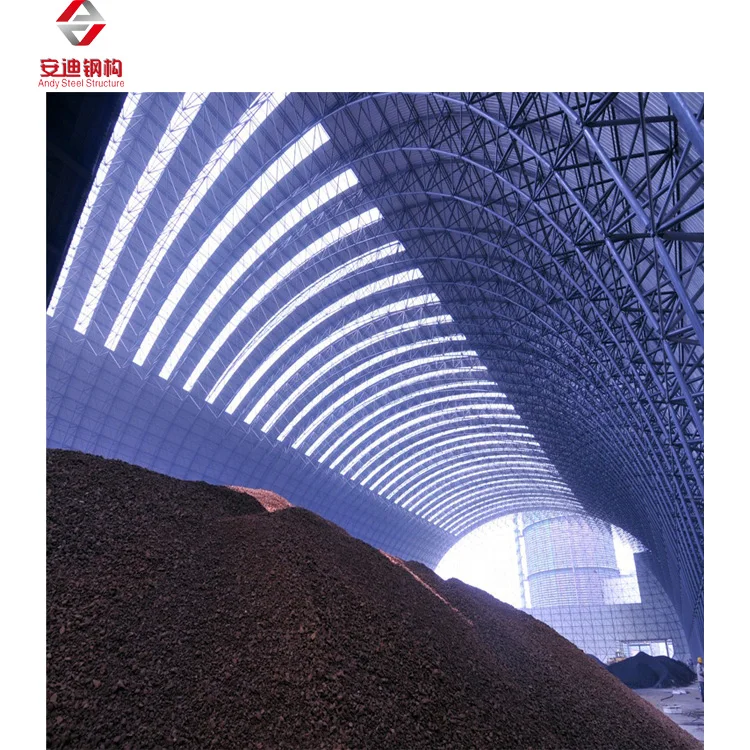 Galvanized Steel Space Grid Frame Truss Dome Structure Dry Coal Shed in Power Plant