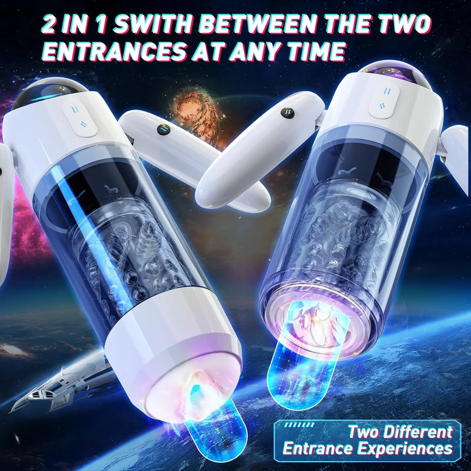 Electric Automatic Telescopic 7 Modes Rotation Masturbator Cup Handle Male 2 in 1 Masturbation Adult Sex Toys