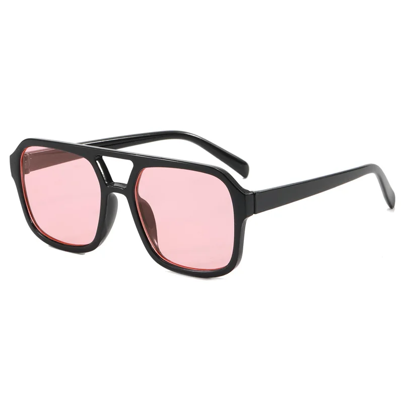2024 Cheap Custom logo Oversize Arrival Vintage Women Fashion Square Double Bridge Luxury Designer Sunglasses Men for Women