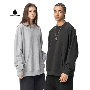 Ladies Quality Custom Design Oversized Loose Sports Sweatshirt Damaged Heavy Weight Cotton Round Neck Sweatshirt