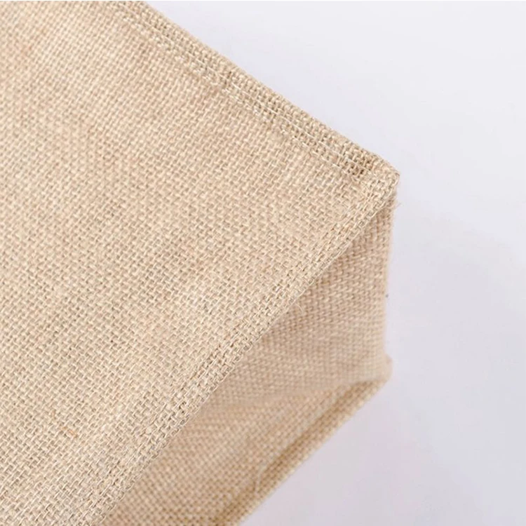 Wholesale Cheap Reusable Custom Logo Printed Grocery Shopping Tote Jute Bag with Leather Handle Large Hemp Burlap